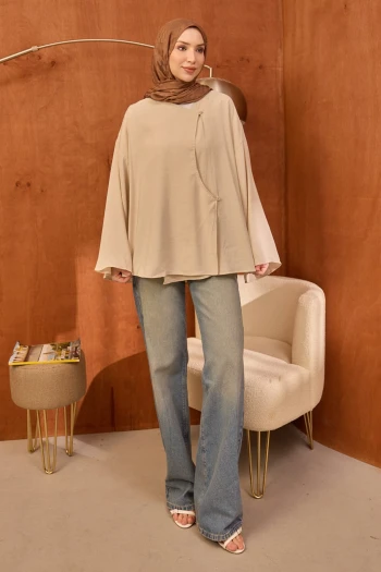 Taş Ön Bağlamalı Kimono