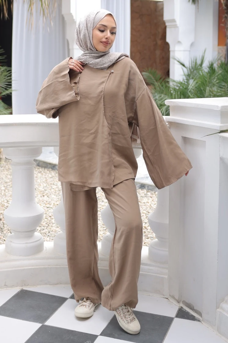 Vizon Kimono Pantolonlu Takım