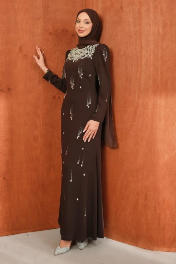 Kahverengi Taşlı Balık Model Abiye