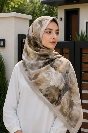 Açık Vizon Pamuklu Soft Şal