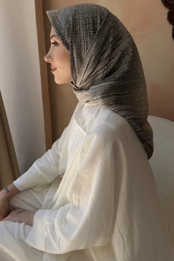 Füme Desenli Soft Eşarp