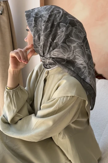 Haki Desenli Soft Eşarp