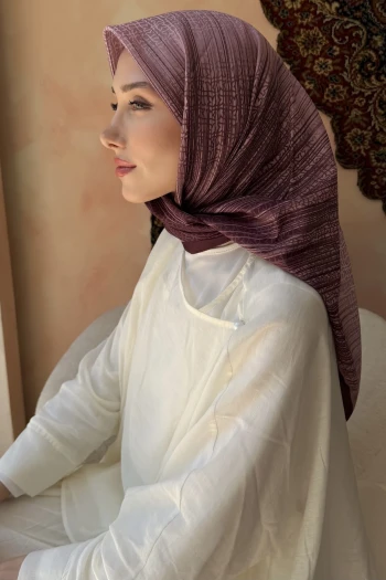 Mürdüm Desenli Soft Eşarp