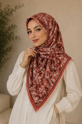 Bordo Pamuklu Soft Eşarp