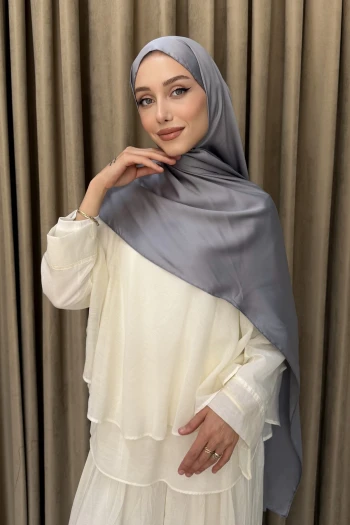 Gri Kristal Abiye Şal