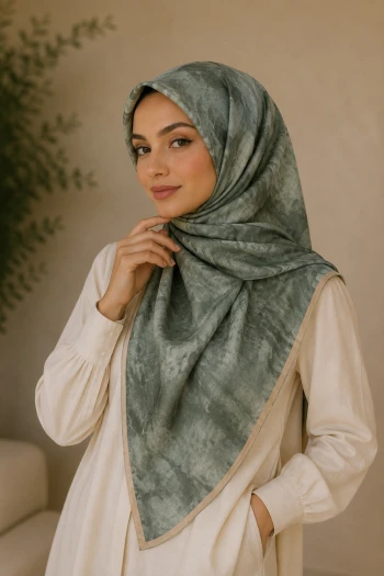 Haki Pamuklu Soft Eşarp