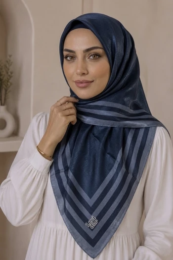 Lacivert Kehribar Eşarp