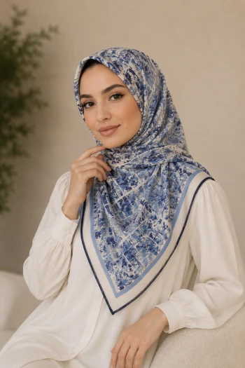 Lacivert Pamuklu Soft Eşarp