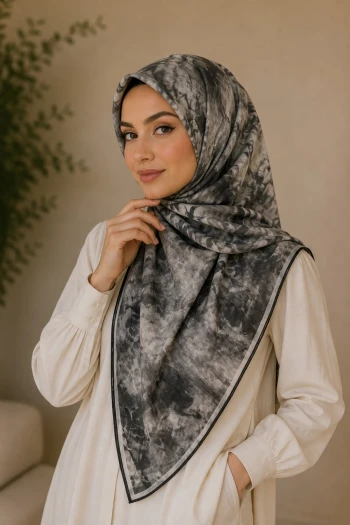 Siyah Pamuklu Soft Eşarp