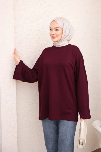 Mürdüm Bisiklet Yaka Geniş Kol Tunik